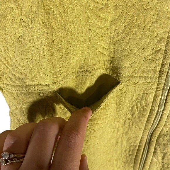 Chicos Women’s Jacket Blazer 2 Large Full Zip Green Outdoor Embroidered Shacket - Picture 5 of 7